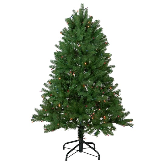 4ft. Pre-Lit Sierra Noble Fir Artificial Christmas Tree, Multicolor Lights